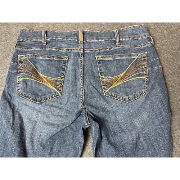 Ariat Real Denim Jeans Womens 34L(36x33) Blue Mid Rise Boot Cut Entwined Western - Picture 1 of 10